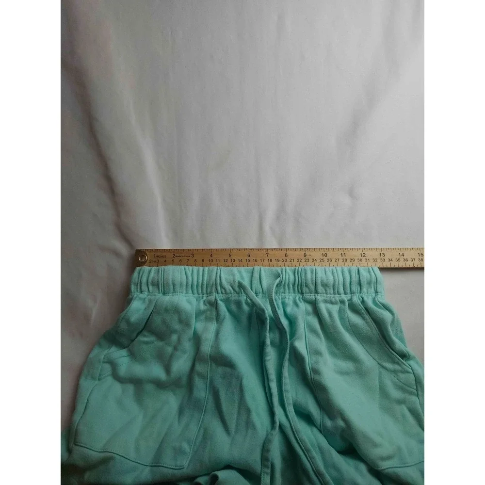 Zenana Lounge Shorts Womens Small Mint Green Casual Drawstring Elastic Waistband